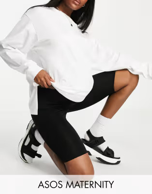 ASOS DESIGN Maternity over the bump basic legging shorts | ASOS (Global)