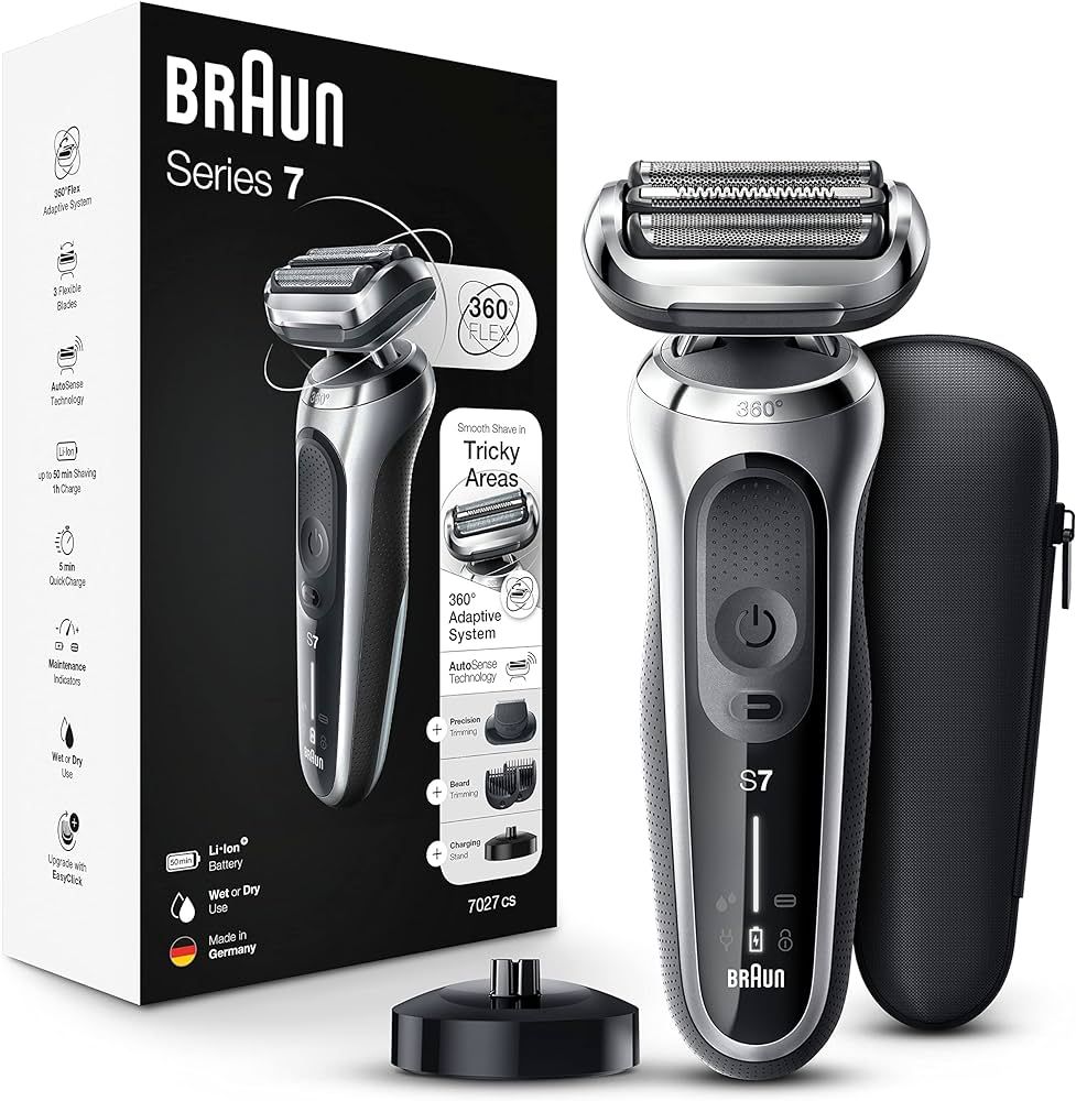 Braun Series 7 360 Flex Head Electric Shaver with Beard Trimmer for Men, Rechargeable, Wet & Dry ... | Amazon (US)