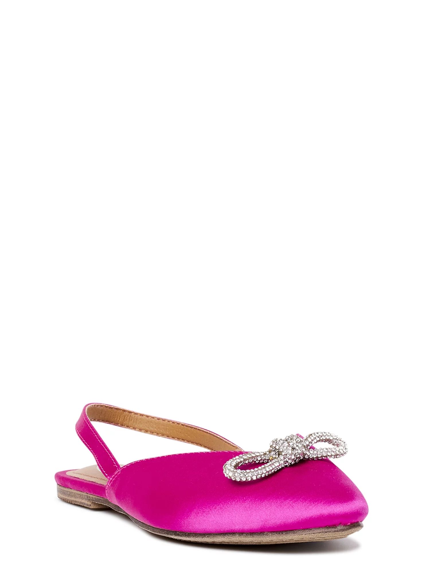 Scoop Women's Satin Embellished Slingback Flats - Walmart.com | Walmart (US)