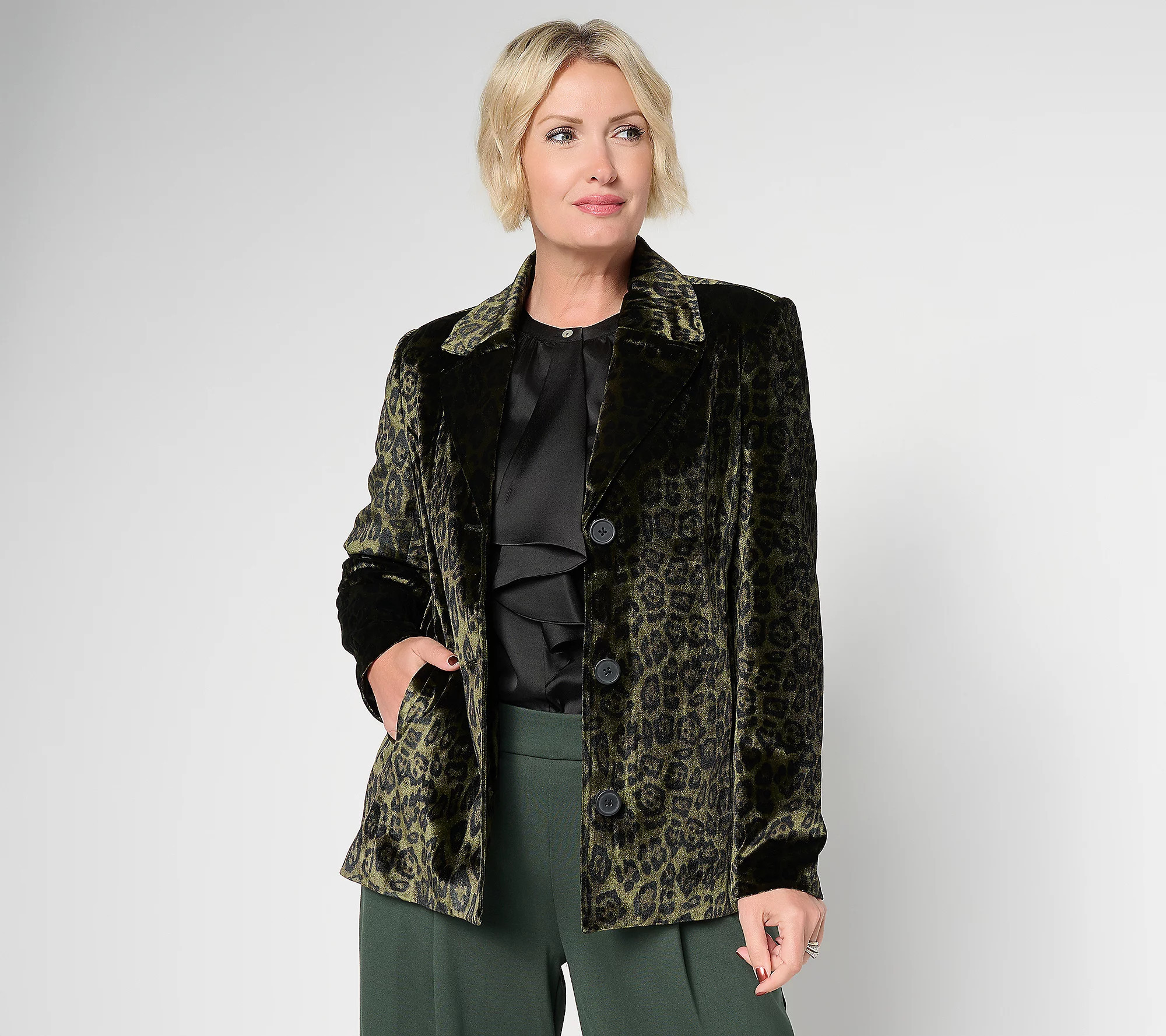 As Is by Stacy London Single Breasted Velvet Blazer | QVC