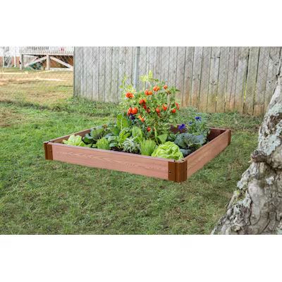 Frame It All 48-in W x 48-in L x 5.5-in H Brown Raised Garden Bed Lowes.com | Lowe's