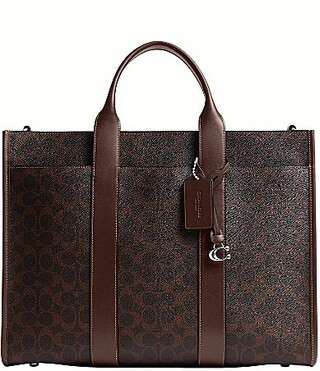 COACH Signature Canvas Wesley Tote Bag - Maple | Dillard's