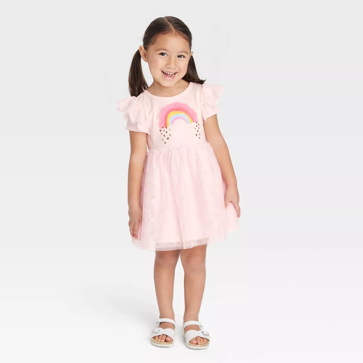 Toddler Girls' Rainbow Tulle Dress - Cat & Jack™ Pink | Target