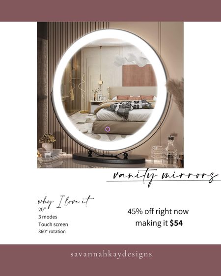 Oh now this is cute! A great size vanity mirror and it is round!!! Great lighting options and is able to rotate 360* #vanity #mirror #bathroom #makeup #beauty #amazon

#LTKhome #LTKsalealert #LTKbeauty