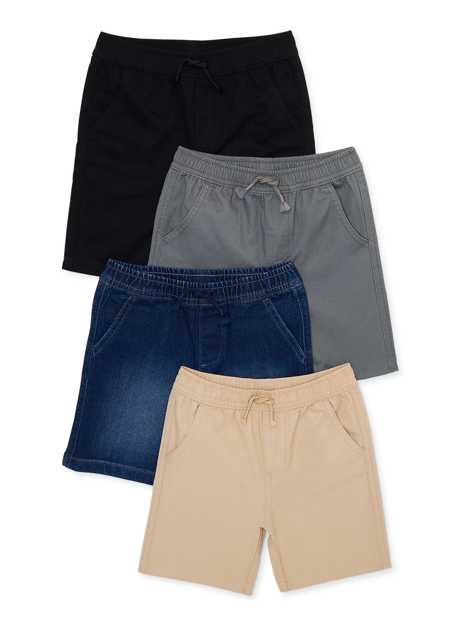 Garanimals Baby and Toddler Boys Denim and Woven Shorts, 4-Pack, Sizes 12M-5T | Walmart (US)