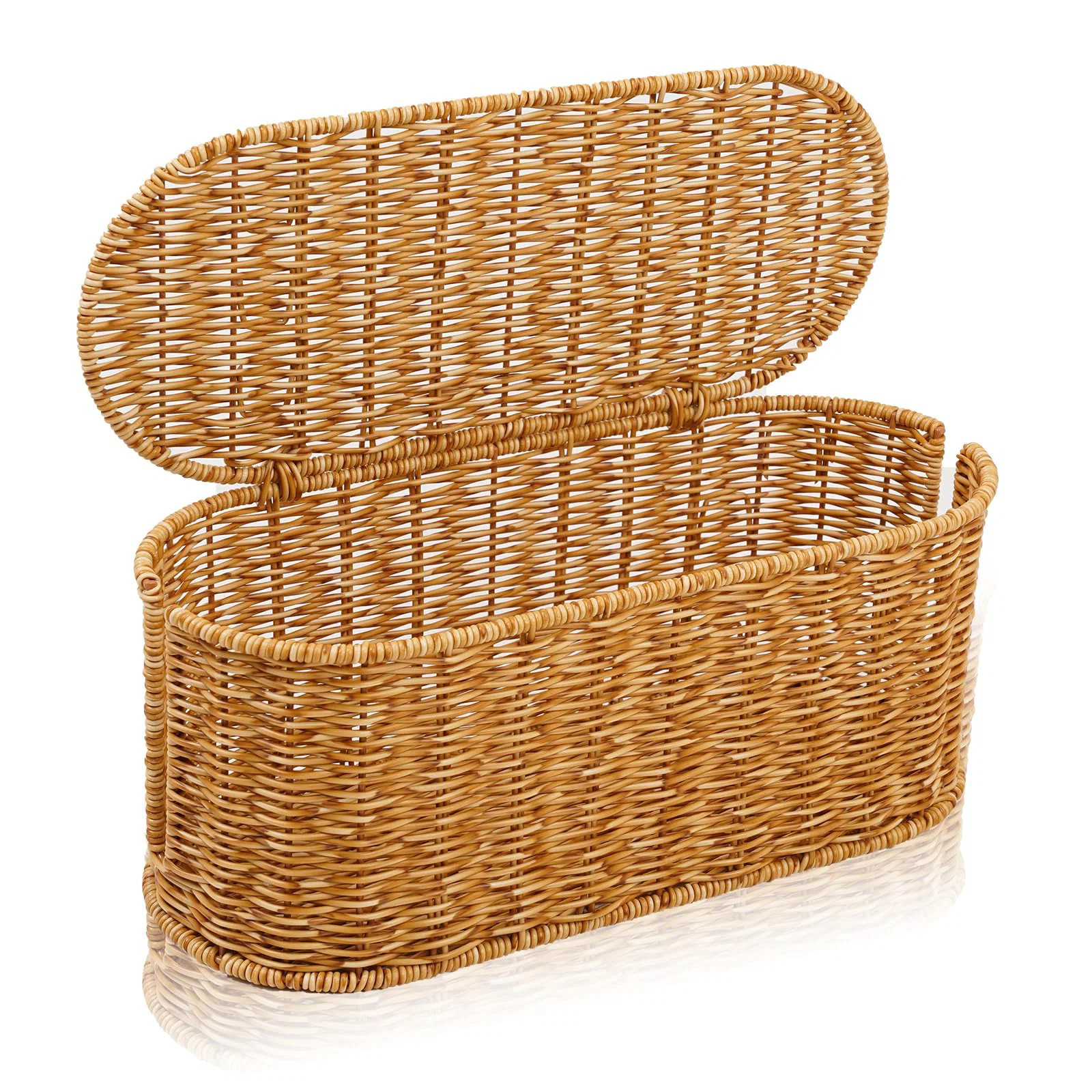 Cable Management Box, Handmade Rattan Cable Organizer, 2 Open Slots Cords Hider Box, Under Desk C... | Wayfair North America