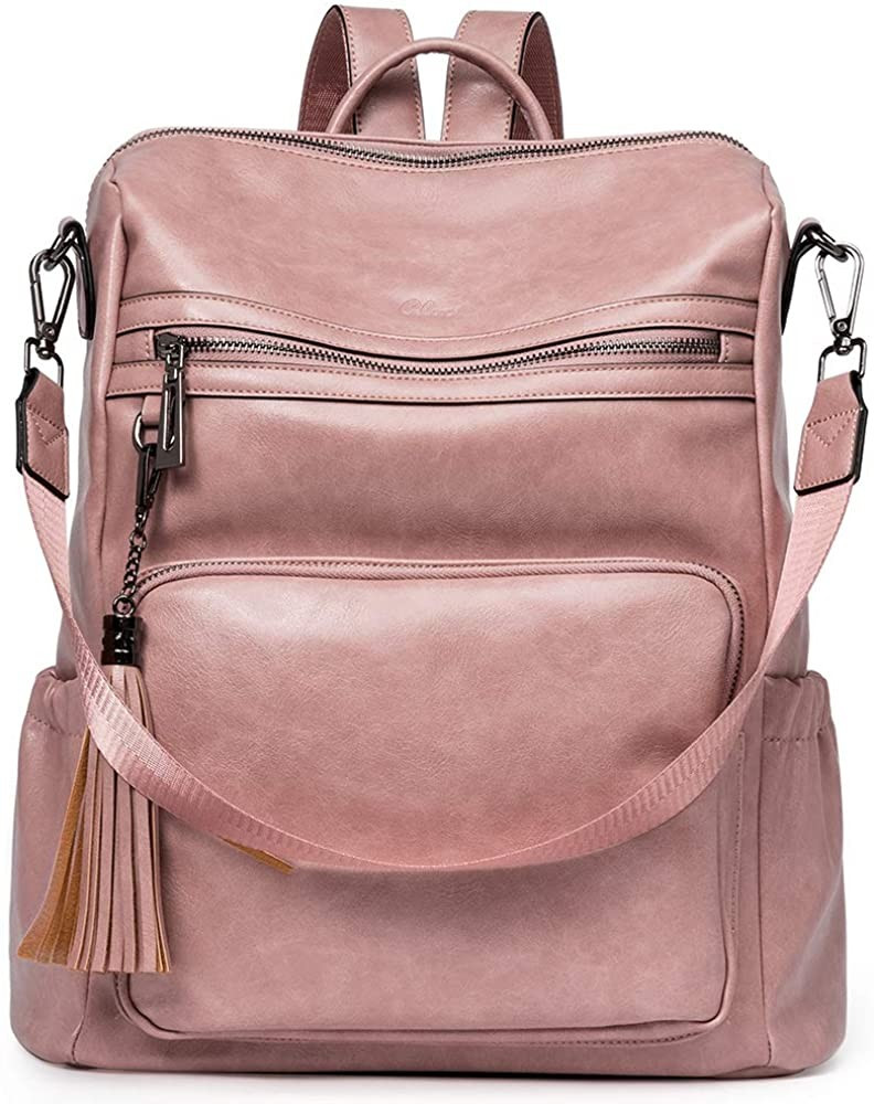 CLUCI Backpack Purse for Women Fashion Leather Designer Travel Large Ladies Shoulder Bags with Ta... | Amazon (US)