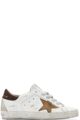 White & Brown Star Superstar Sneakers | SSENSE 