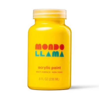 8 fl oz Satin Acrylic Paint Marigold Yellow - Mondo Llama™: Multi-Surface, Non-Toxic, Water-Based Craft Paint | Target