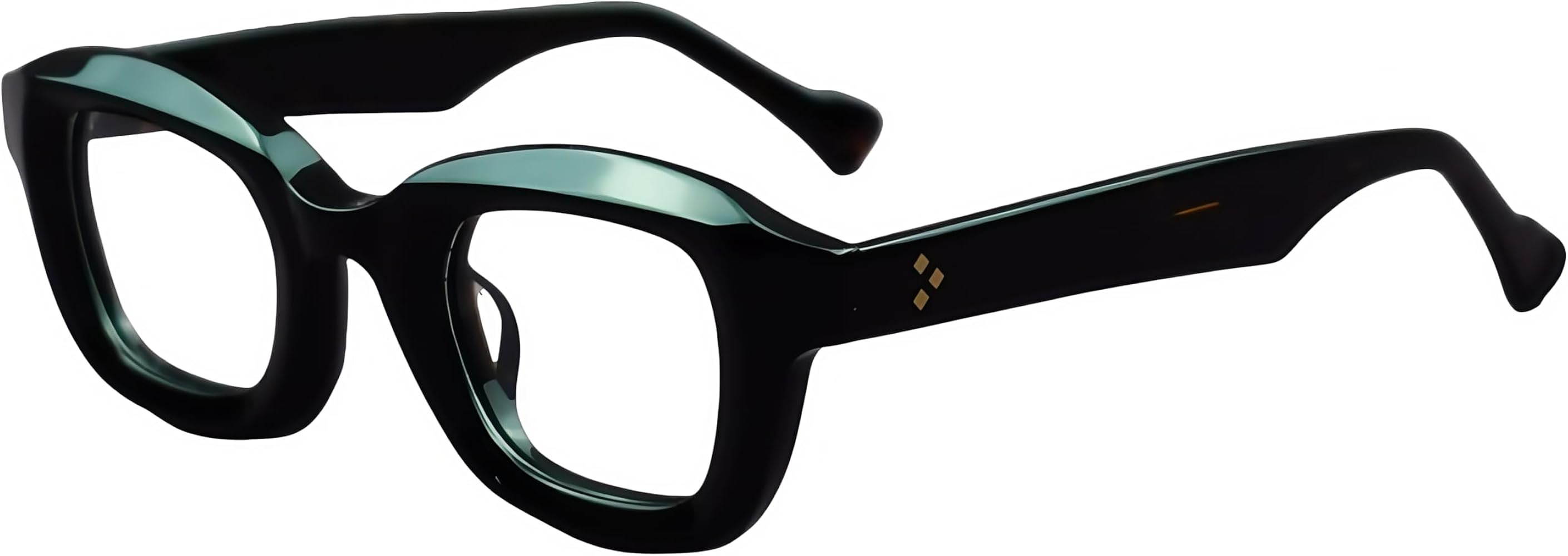 Retro Acetate Reading Glasses Thick Square Eyeglasses Frames Men Women Full Rim Vintage | Amazon (US)