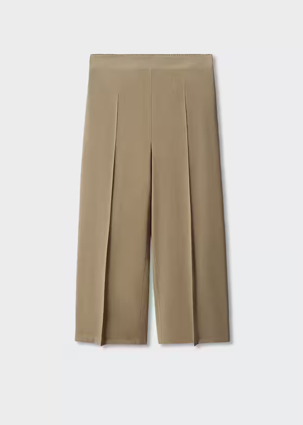 High-waist palazzo trousers -  Women | Mango United Kingdom | MANGO (UK)
