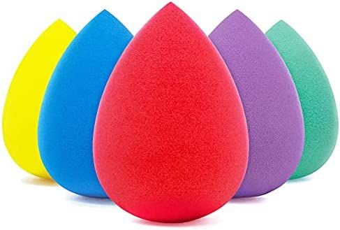 BEAKEY 5 Pcs Makeup Sponge Set, Foundation Blending Beauty Sponge, Flawless for Liquid, Cream, and P | Amazon (US)