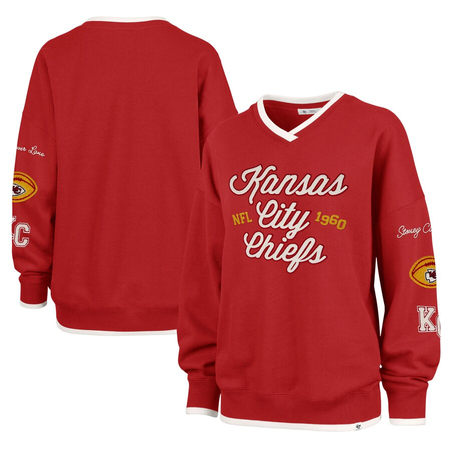 Kansas City Chiefs Stoney Clover Lane x '47 Women's Eighties Pullover Sweatshirt - Red | Fanatics