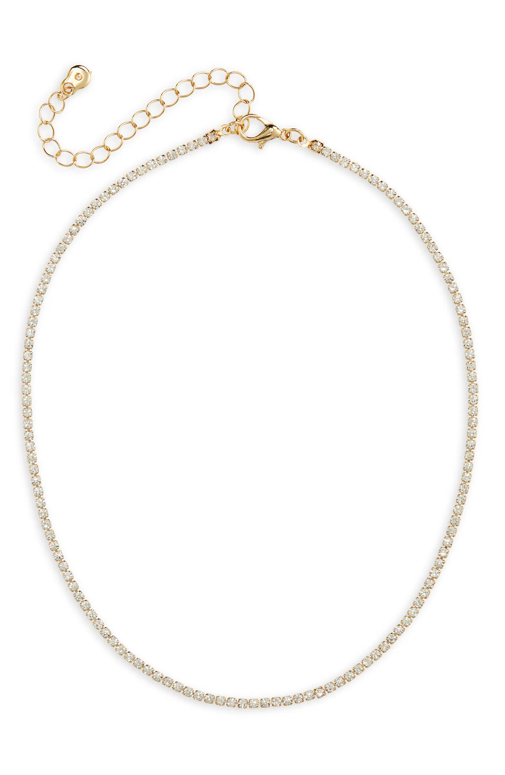 BP. 14K Gold Dipped Rhinestone Tennis Necklace | Nordstrom | Nordstrom