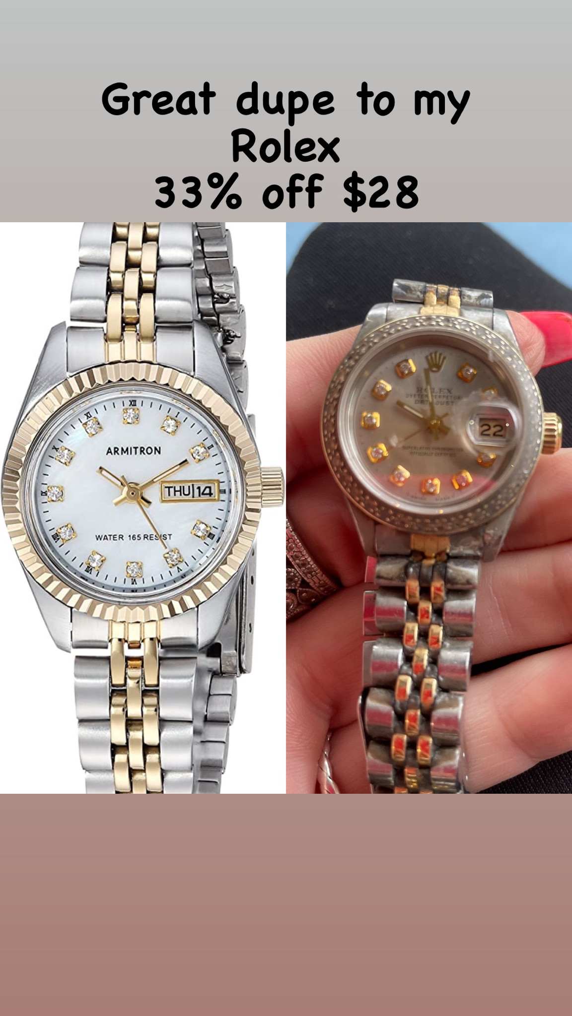 Rolex dupe
#rolexdupe
#watch
#Amazon
#Amazonhaul
#amazonfinds
#amazonmusthave
#amazondailydeal
#amazonstorefront
#amazonhome
#amazonbeauty
#fashion
#ootd
#grwm



#LTKunder50 #LTKsalealert #LTKFind