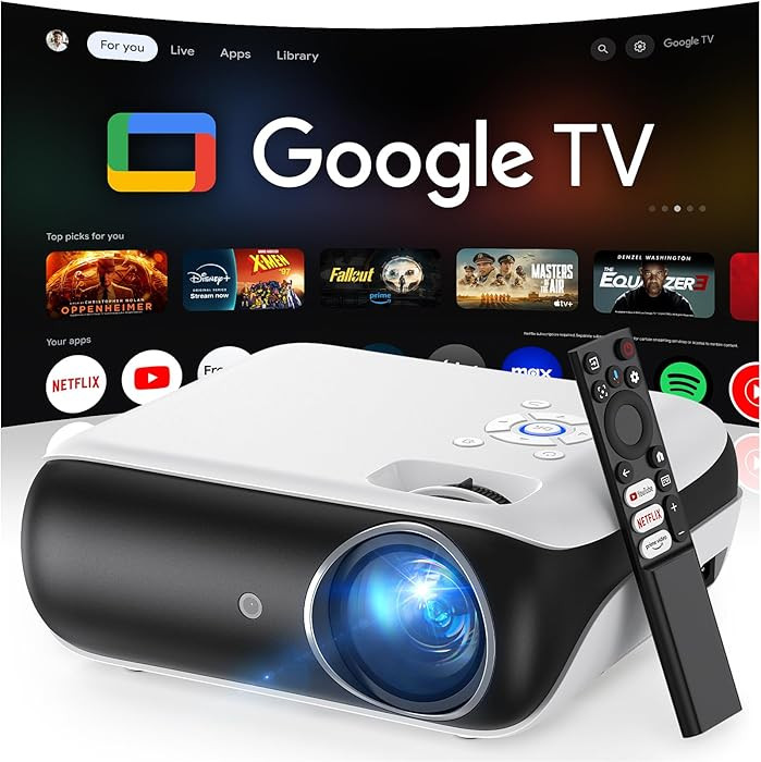 Official Licensed Google TV Smart Projector, HAPPRUN 4K UHD Home Theater with Dolby Sound, Wi-Fi ... | Amazon (US)