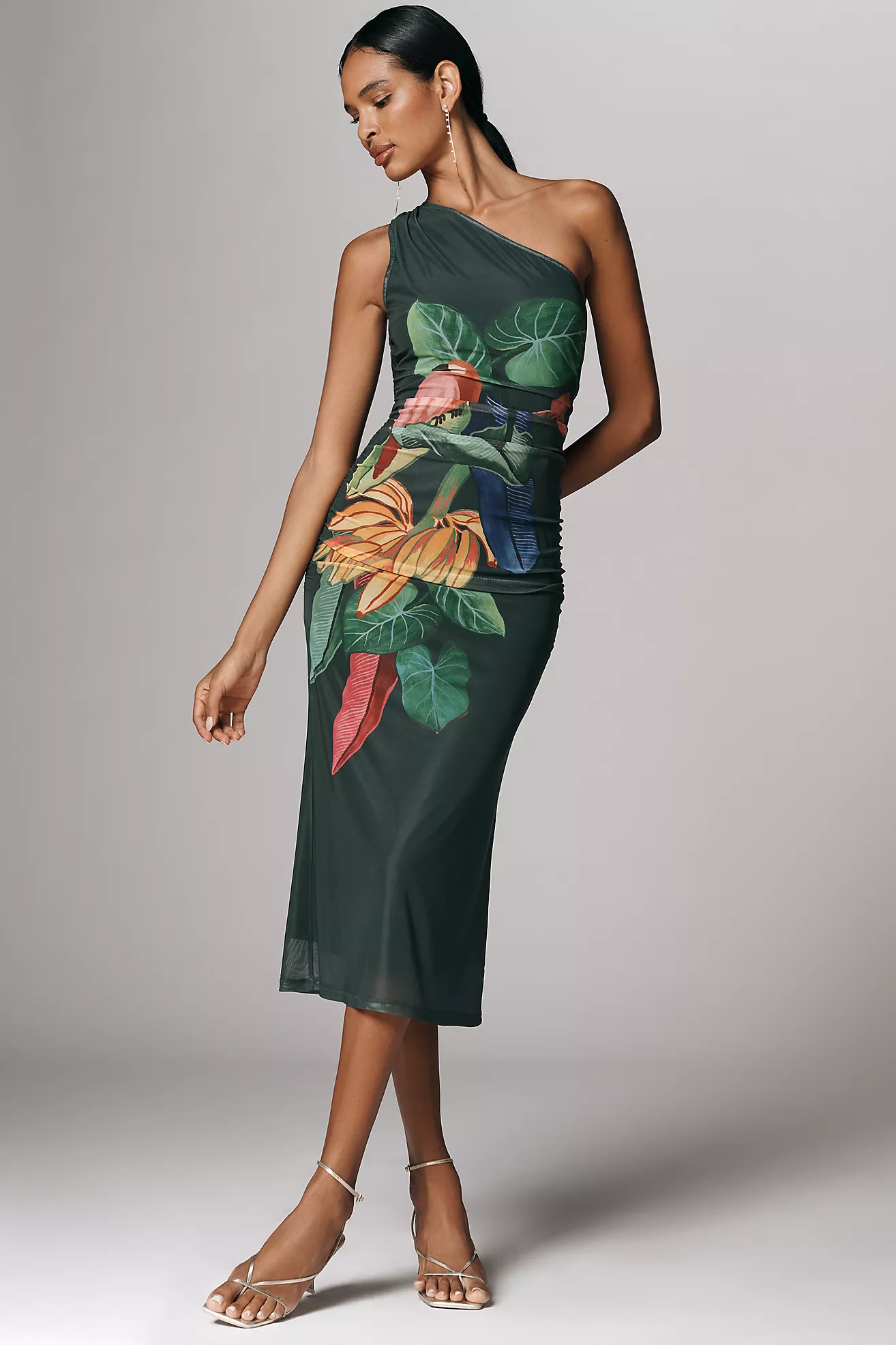 Farm Rio x Anthropologie One-Shoulder Midi Dress | Anthropologie (US)