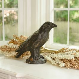 Rustic Black Crow Figurine 6.5 Inch | Antique Farm House
