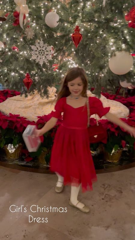 The girls Christmas dress is 20% off! This classic dress is A beautiful shade of red tulle and perfect for twirling. Runs TTS. My girls wore this last year but I think they’ll get to wear it again this year! 👏

#LTKkids #LTKHoliday #LTKVideo