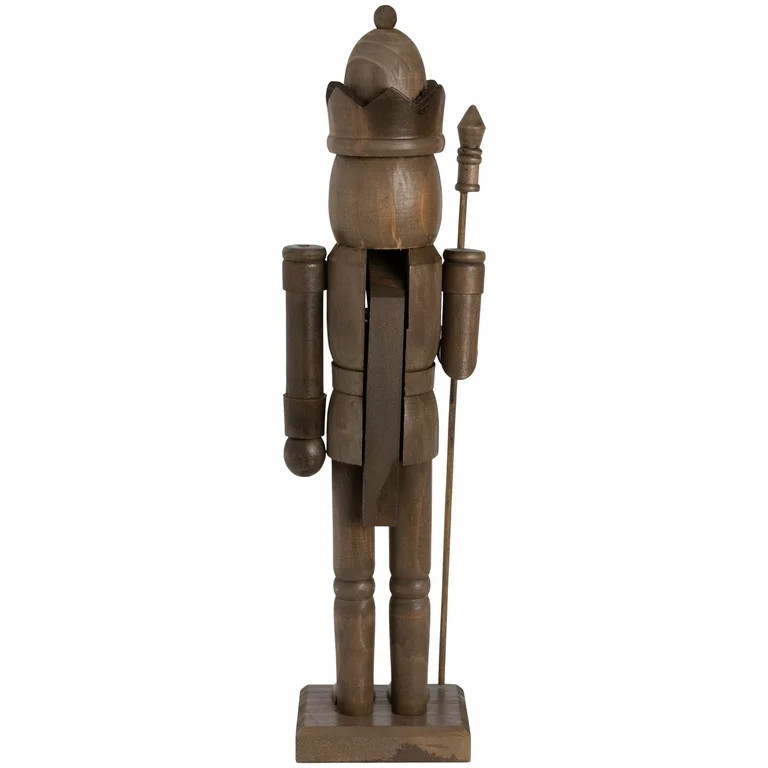 One Brown Pine Wood Nutcracker Decoration, 15", by Holiday Time | Walmart (US)