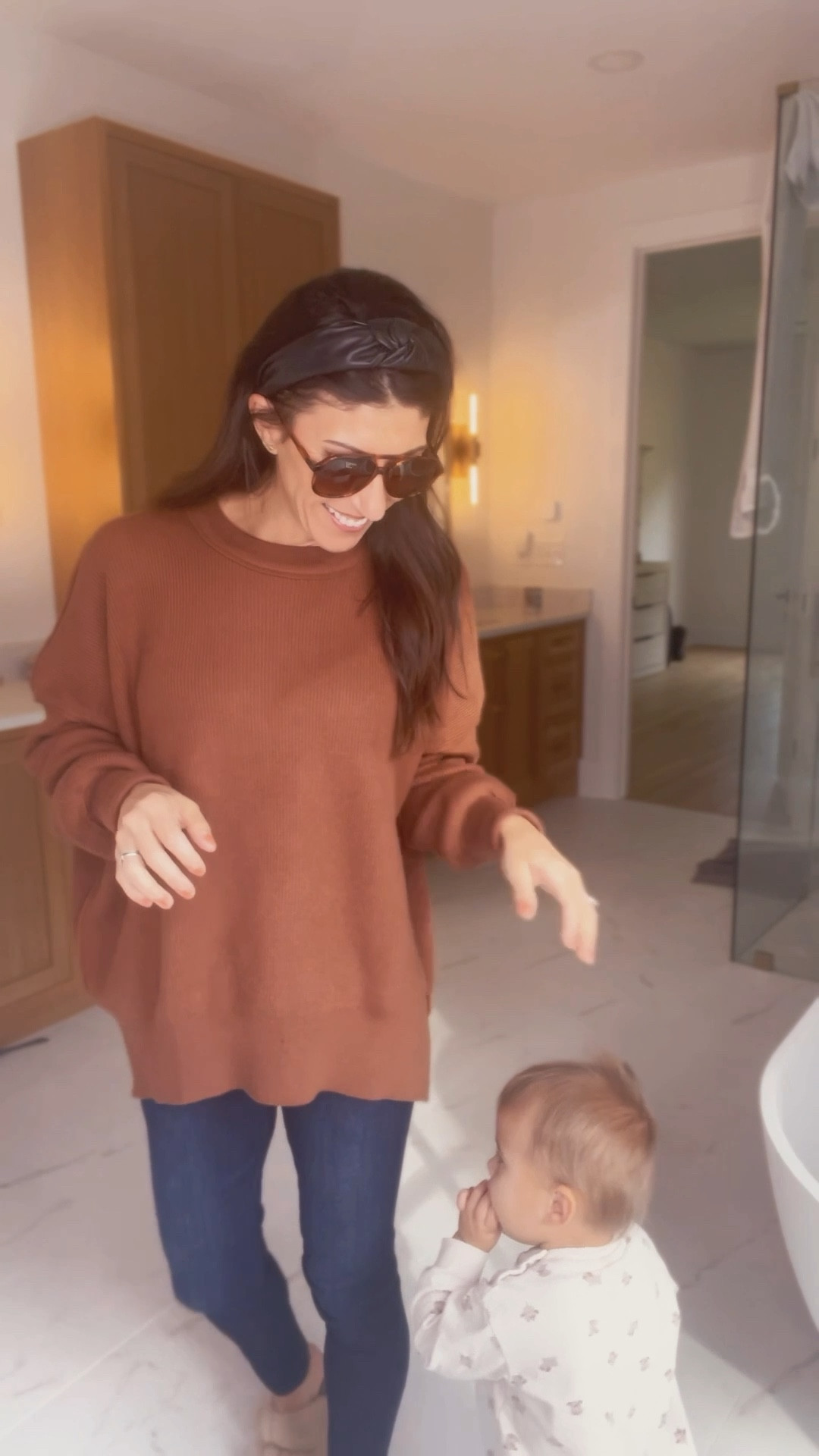 Easy Casual Fall Mom Outfit. 🍂 This sweater is a staple in my closet....Affordable + Comfortable + Good Quality. You could dress us up or down. I size up to a Medium in this sweater. #casualmomoutfit #casualmom #affordable #amazonfallfinds

#LTKFindsUnder50 #LTKCyberWeek #LTKVideo