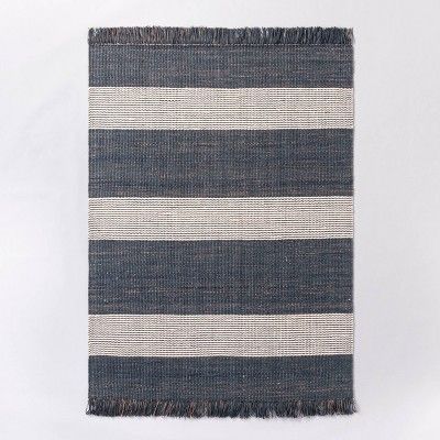 Highland Striped Jute/Wool Area Rug Blue - Threshold™ designed with Studio McGee | Target