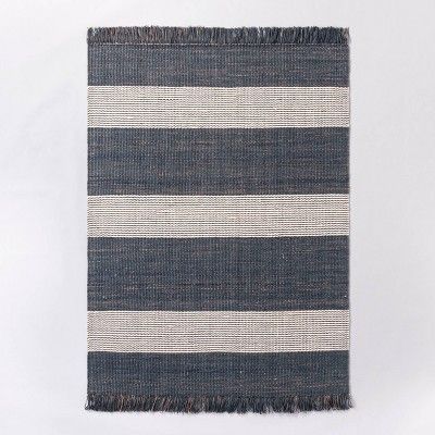 Highland Hand Woven Striped Jute/Wool Area Rug Blue - Threshold™ designed with Studio McGee | Target