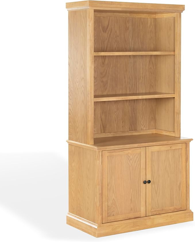 SAFAVIEH Couture Collection - Haylina Natural Wood 4-Shelf Bookcase with Cabinet Storage, Modern ... | Amazon (US)