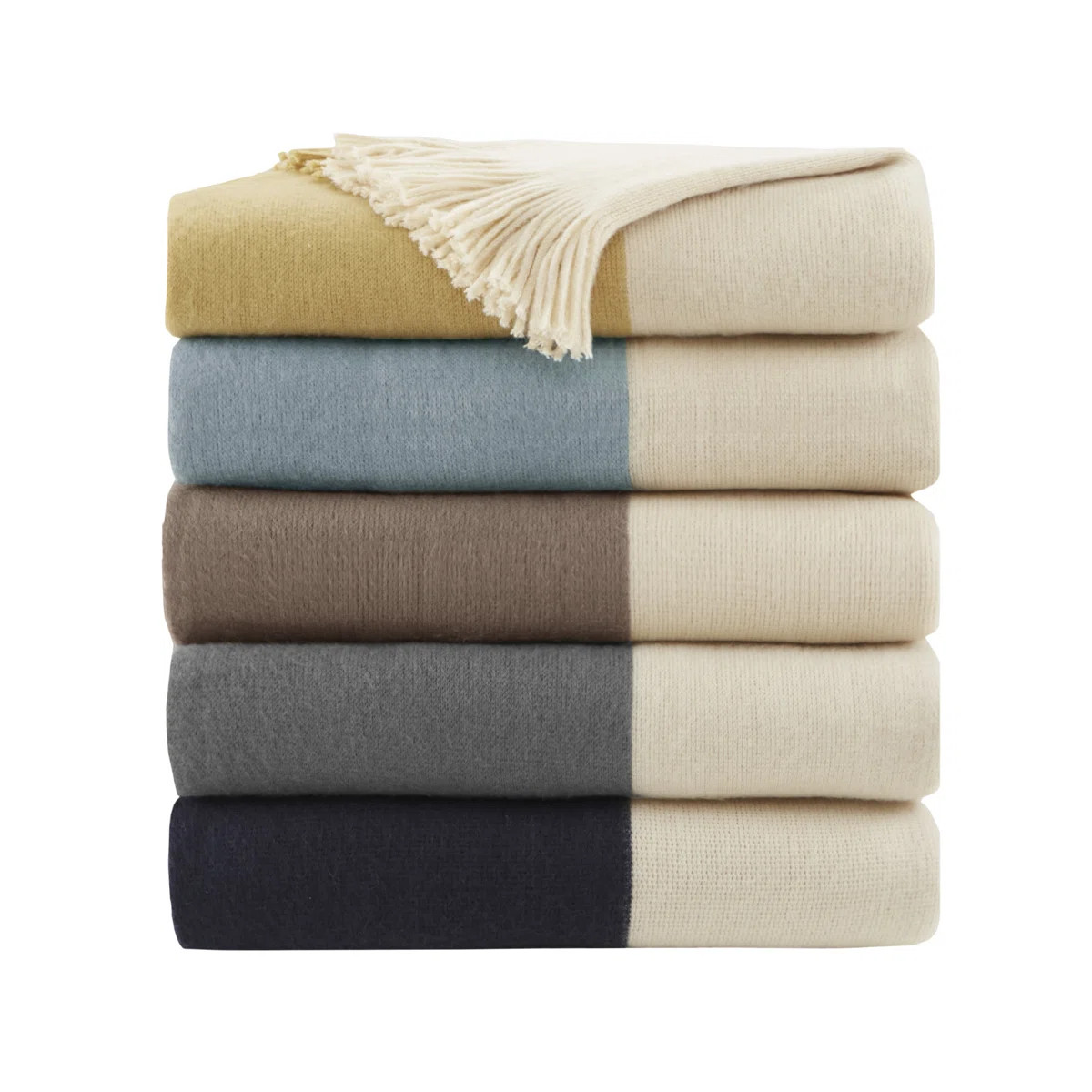Linea Color Block Faux Cashmere Throw | Wayfair North America
