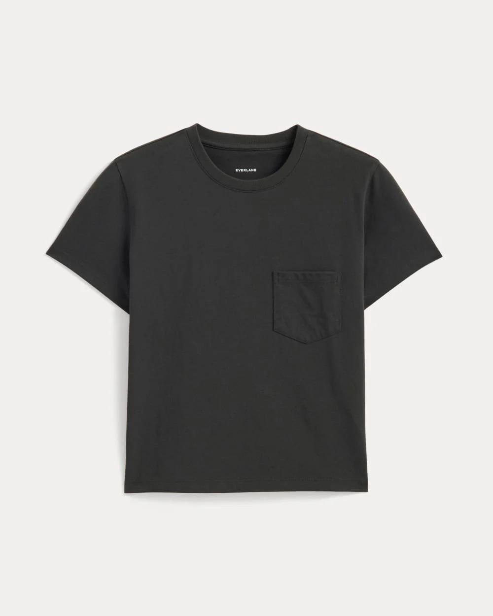 The Box-Cut Tee in Essential Cotton | Washed Black | Pocket | Everlane