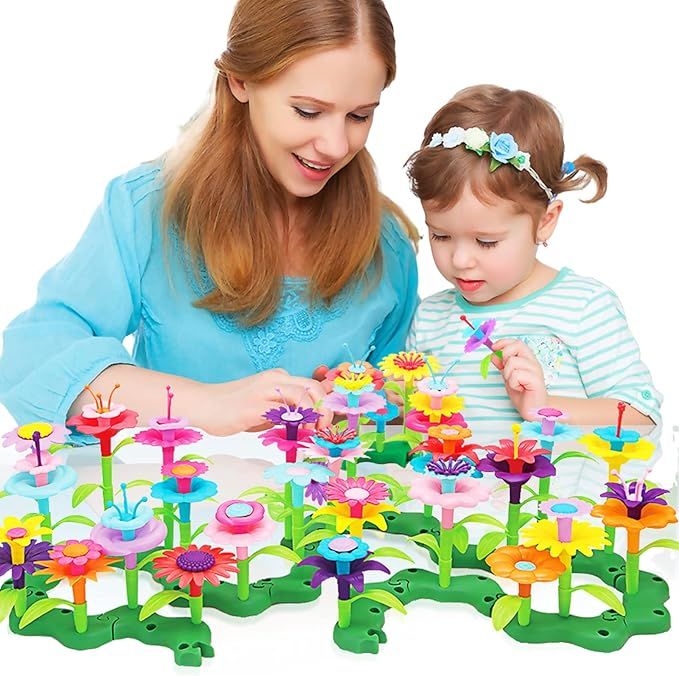 Mochoog Gifts Girls Toys Age 3-6 Year Old Girls Flower Garden Building Toys for Toddler Activitie... | Amazon (US)