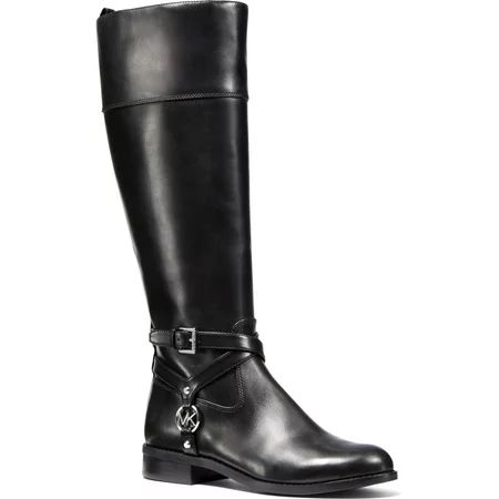 MICHAEL Michael Kors Womens Preston Wide Calf Riding Boots Black 5 Medium (B M) | Walmart (US)