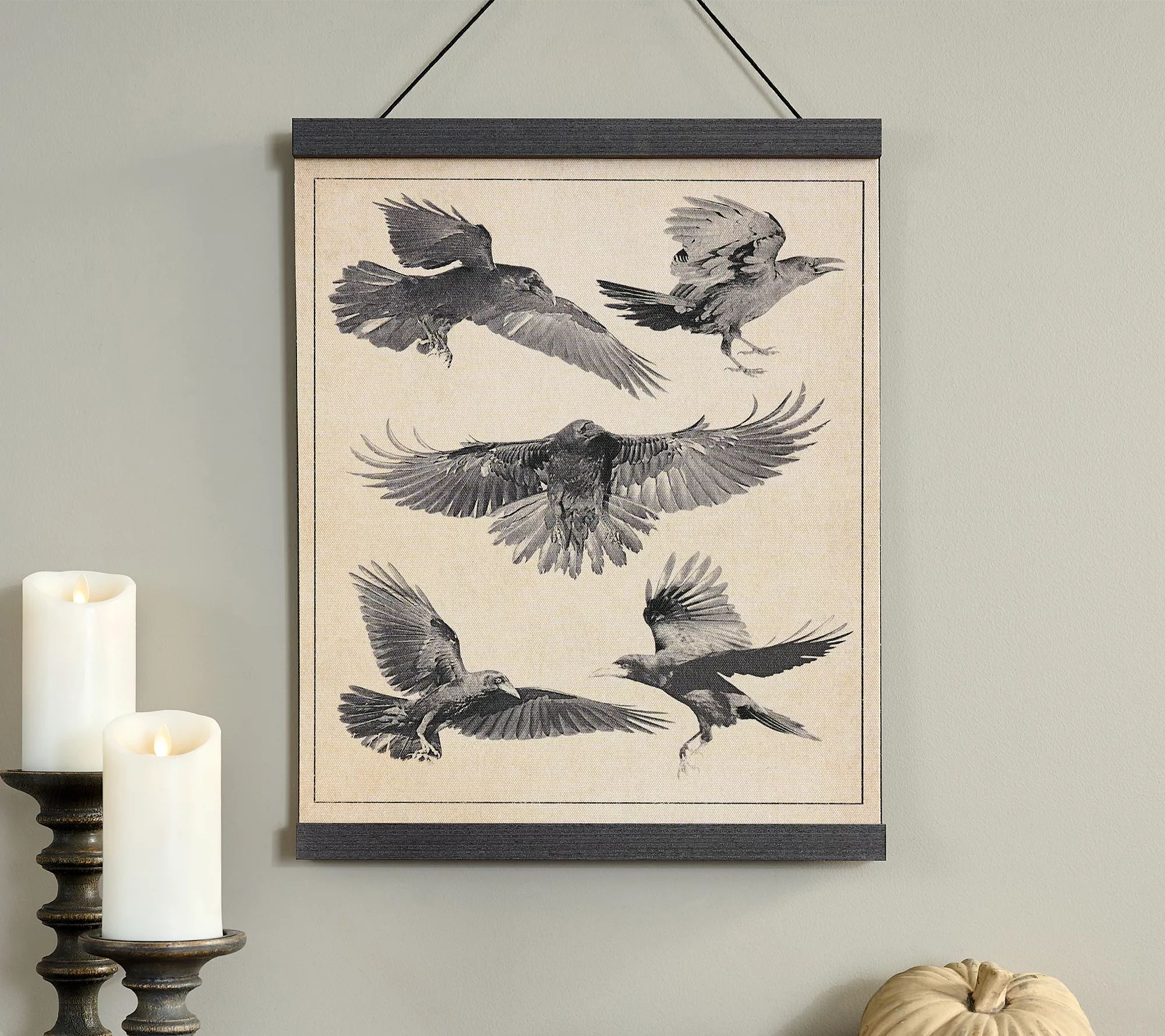 Cozy Cottage by Liz Marie Hanging Art Crows In Flight - QVC.com | QVC