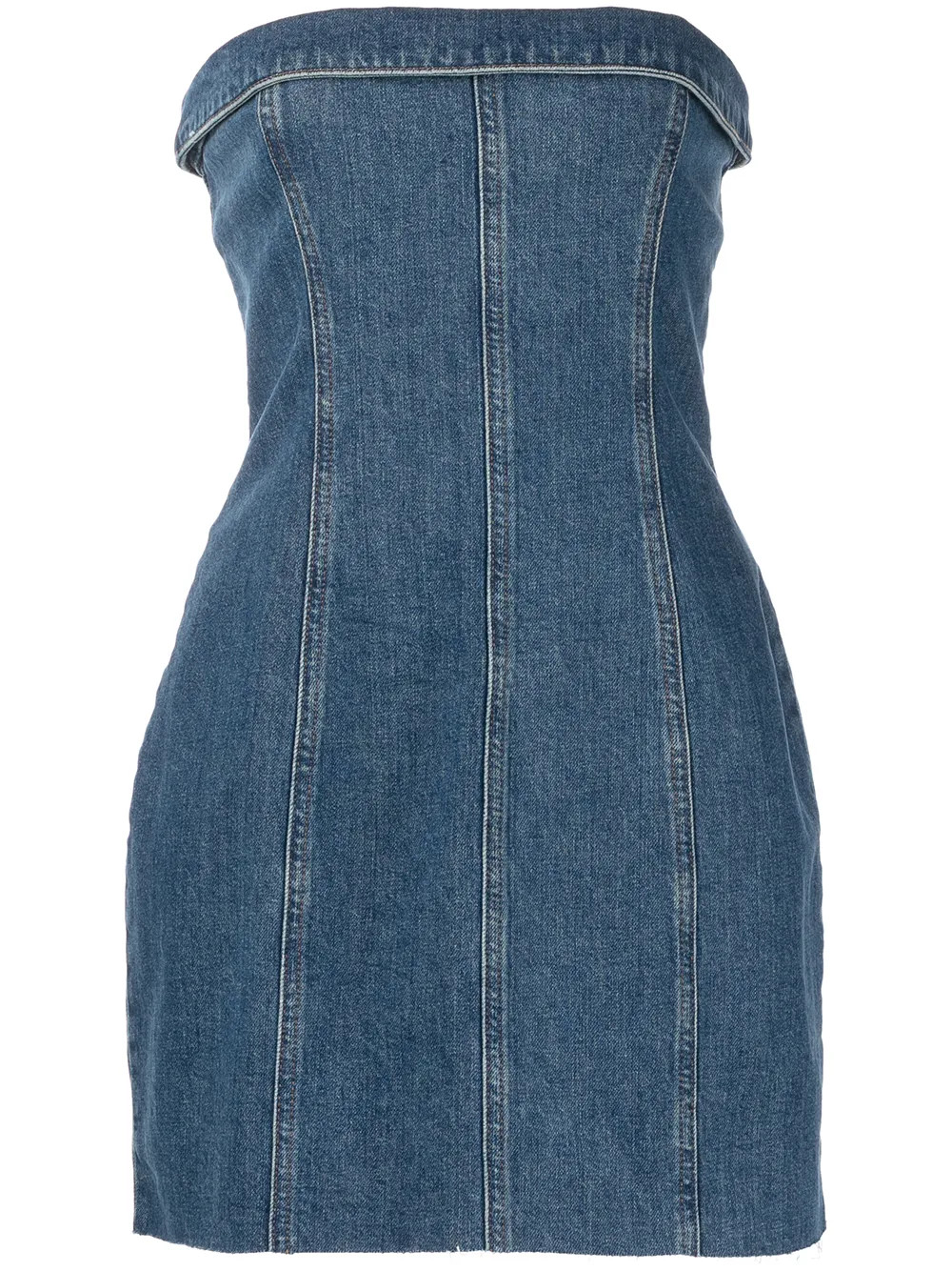 Reformation Madilyn Strapless Denim Dress - Farfetch | Farfetch Global