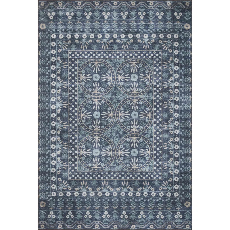 Rifle Paper Co. x Loloi Maison Rosette Blue Rug | Birch Lane