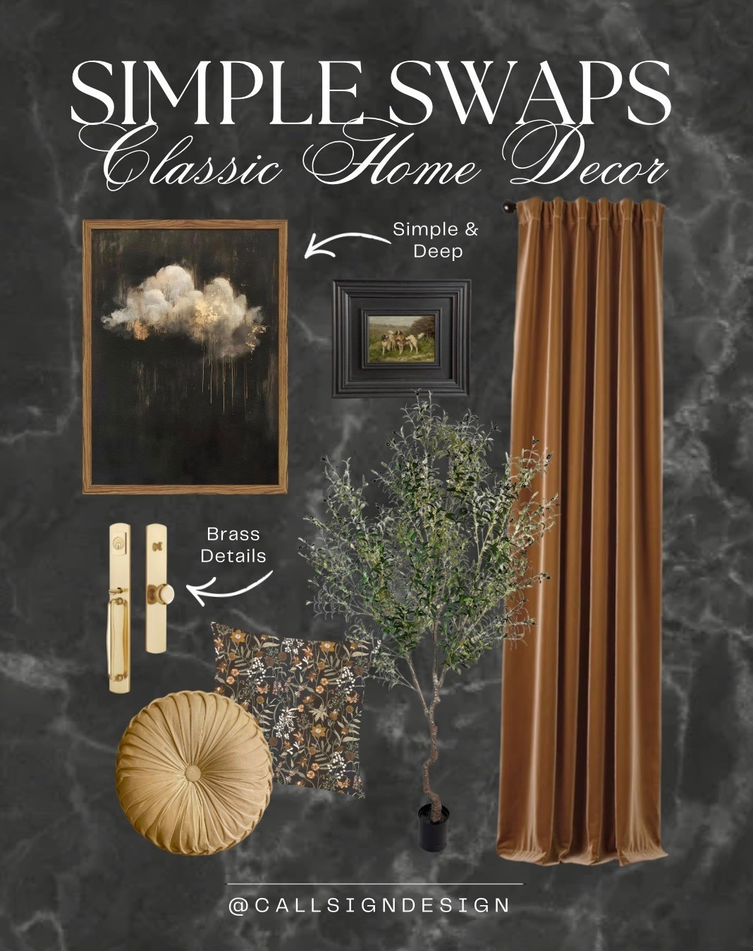 Dark and moody decor that still feels warm and inviting. Small touches that make you feel connected to nature with ifferent layers of texture and detail.
✨🍃☁️🖤

#DarkAndMoody  #DesignStyle  #OldWorldCharm #Baroque #Rococó #CastleCore #Vintage #Antique #CallSignDesign

