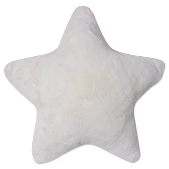 16.5"x16.5" Indoor Christmas 'Fur Star' Square Throw Pillow Off White - Pillow Perfect | Target