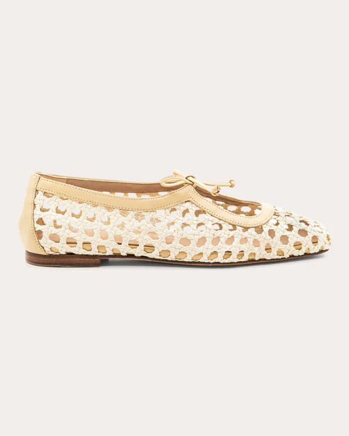 Amelia Woven Raffia Ballet Flat | Olivela