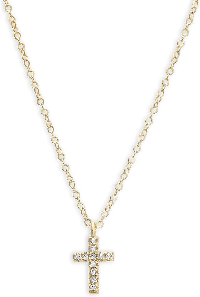 ADINA EDEN 14K Gold Plated Cross Necklace For Women, Cubic Zirconia S925 Cross Necklaces, Cross P... | Amazon (US)
