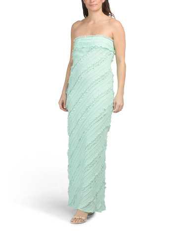 Strapless Ruffled Maxi Dress | Marshalls