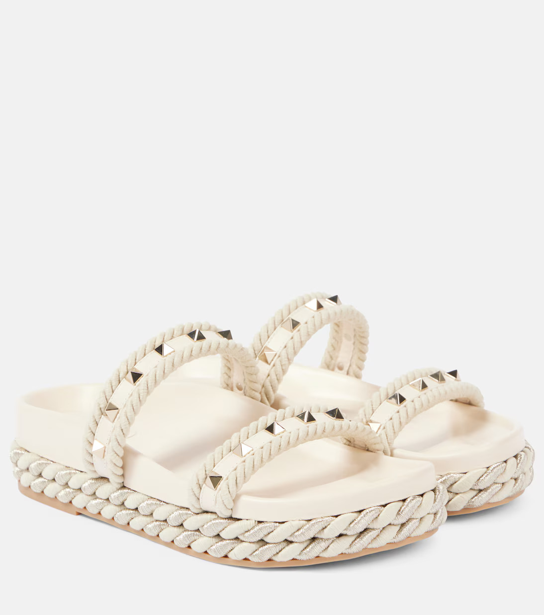 Rockstud leather espadrille sandals | Mytheresa (US/CA)