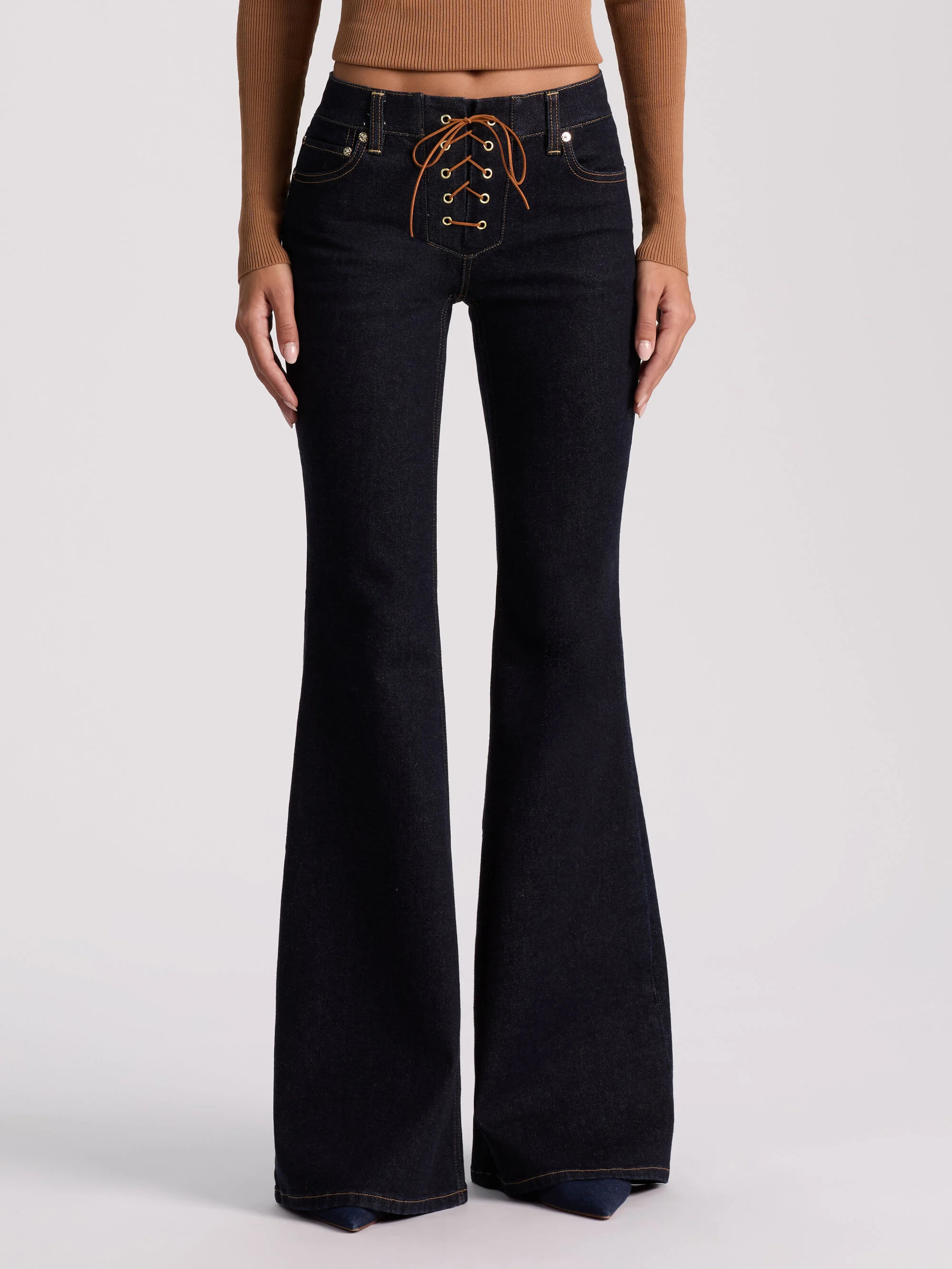 DELILAH LACE UP JEAN | Alice + Olivia