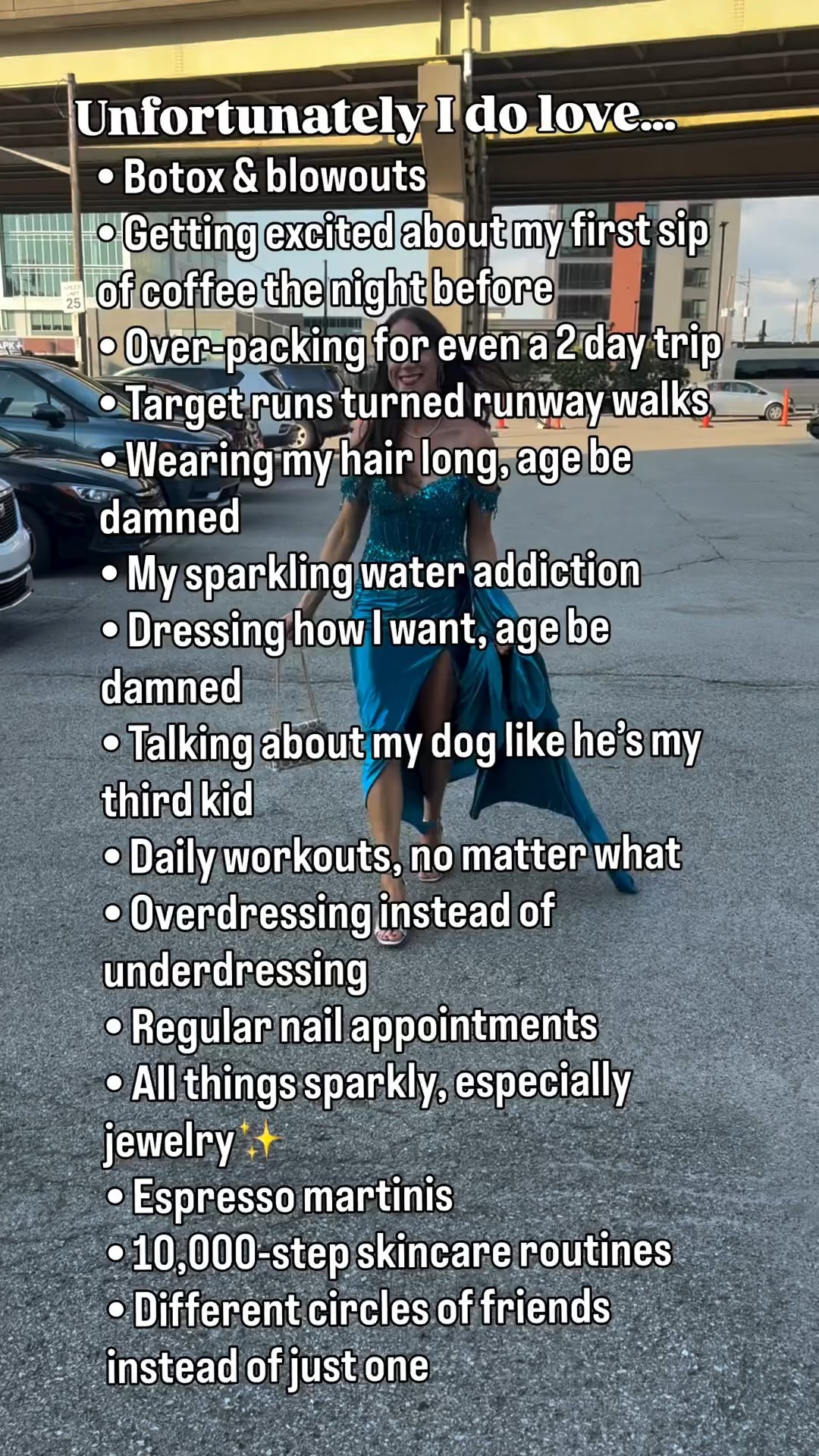 ✨ Unfortunately I do love Botox & blowouts, espresso martinis, and overdressing rather than underdressing. 🤭
Because why not romanticize the little things, right?💖

For anyone who lives for style, skincare, and a bit of sparkle…same💅✨

Which one on this list is so you? 👇

#reelsinstagram #reelsdaily #trendingreels #ootdreels #fashionreels #styleinspo #over40style #selfcarereels #relatablecontent #lifestylereels #everydaystyle #glowup

#LTKSaleAlert #LTKWedding #LTKFindsUnder100