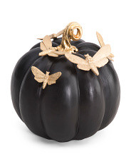 8in Pumpkin With Gold Moths | Marshalls
