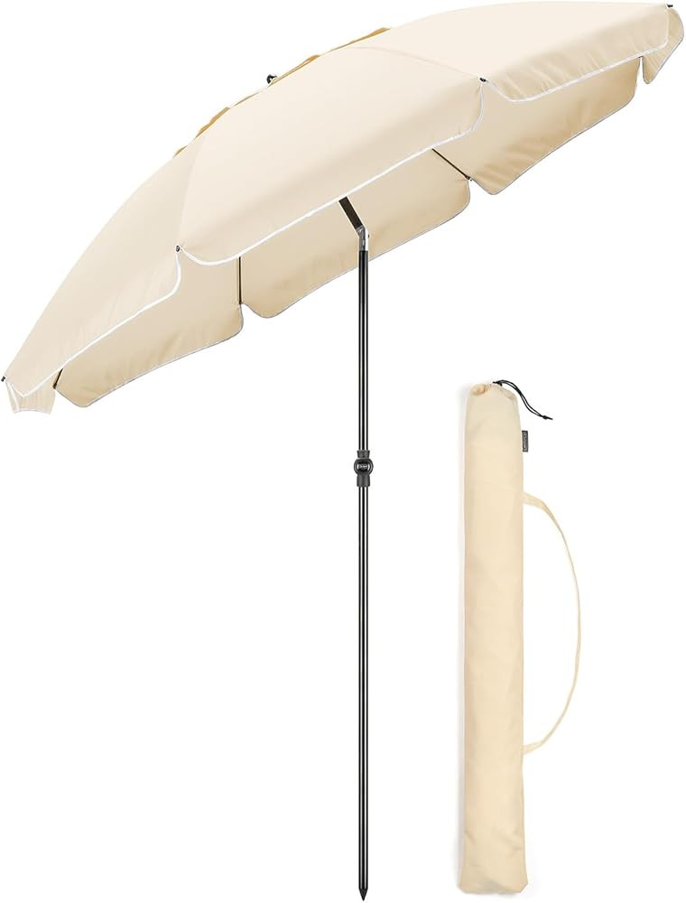 CHRISTOW Beach Umbrella Portable Tilting Parasol Sun Shade with UV Protection and Bag 2m | Amazon (UK)