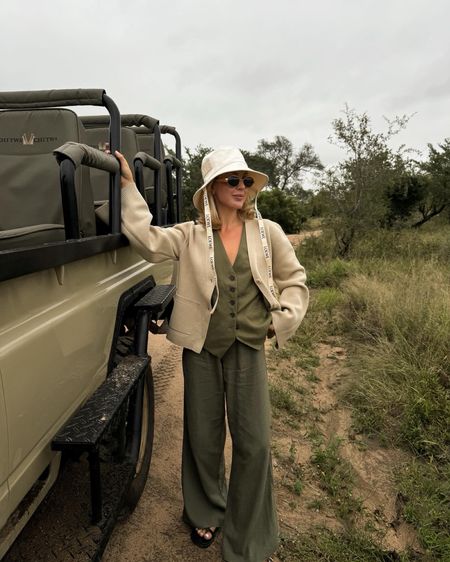 My safari chic look - linen trousers and linen waistcoat layered with the viral arket cardigan. I’ve also linked similar items 💚

#LTKSeasonal #LTKtravel