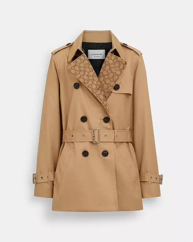 Signature Lapel Short Trench | Coach Outlet US