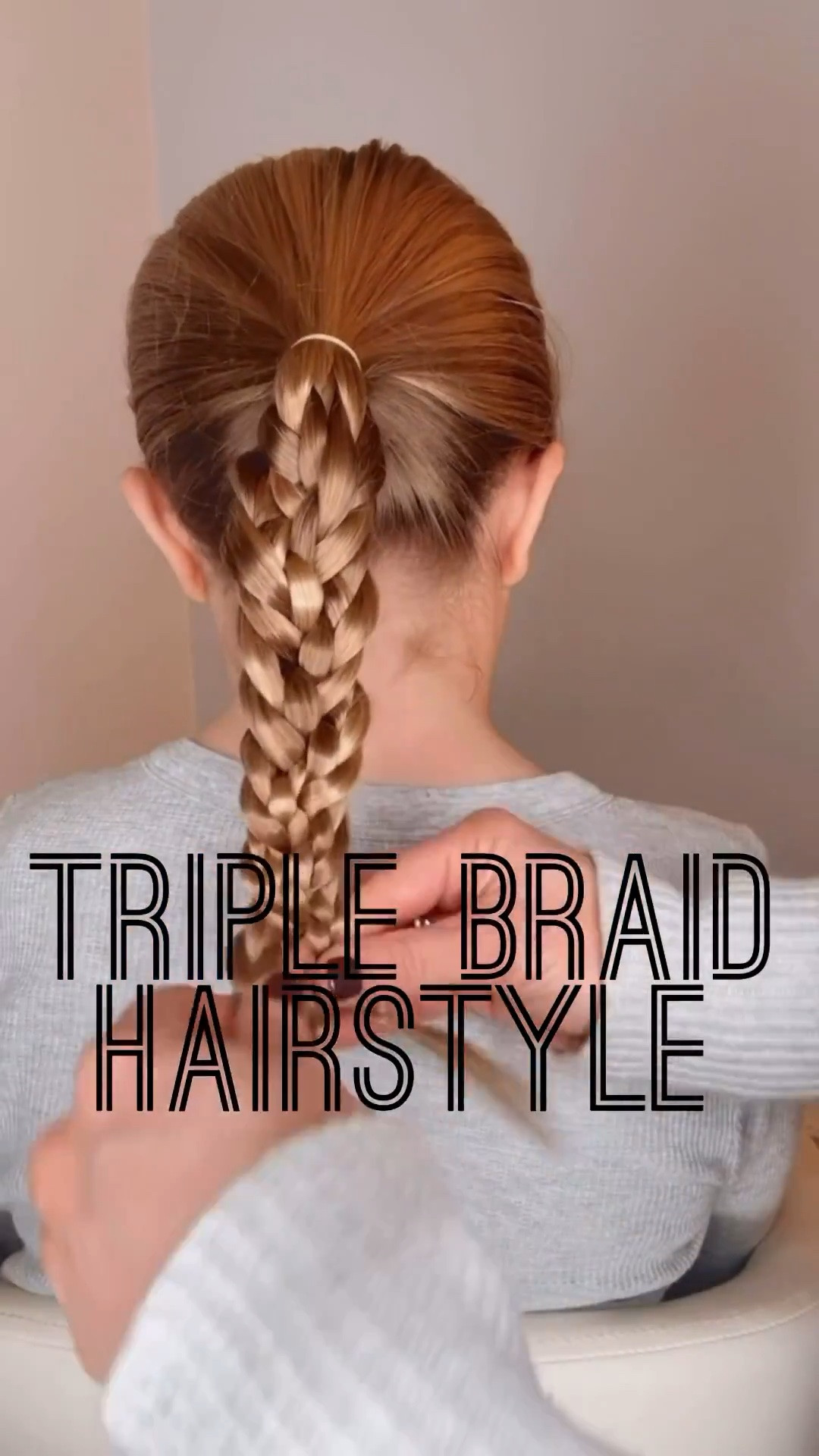TRIPLE BRAID HAIRSTYLE 🩷 This is a cute and easy one! You’ll love this one! Excited to share my favorite hair products with you! Love free to follow us for our daily hairstyles! ￼