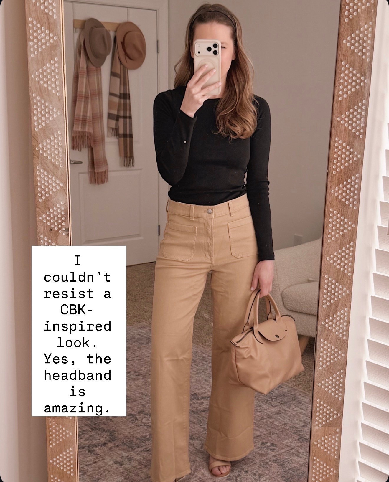 A little CBK inspired moment with classic neutrals. A fitted black top, camel pants, and the perfect headband make this look feel timeless.

cbk style outfit women, carolyn bessette kennedy style outfit, classic neutral outfit women, black top camel pants outfit, minimalist outfit women, timeless everyday outfit women, chic neutral outfit ideas, classic style women

#LTKmorningroutine #LTKOver40 #LTKSeasonal