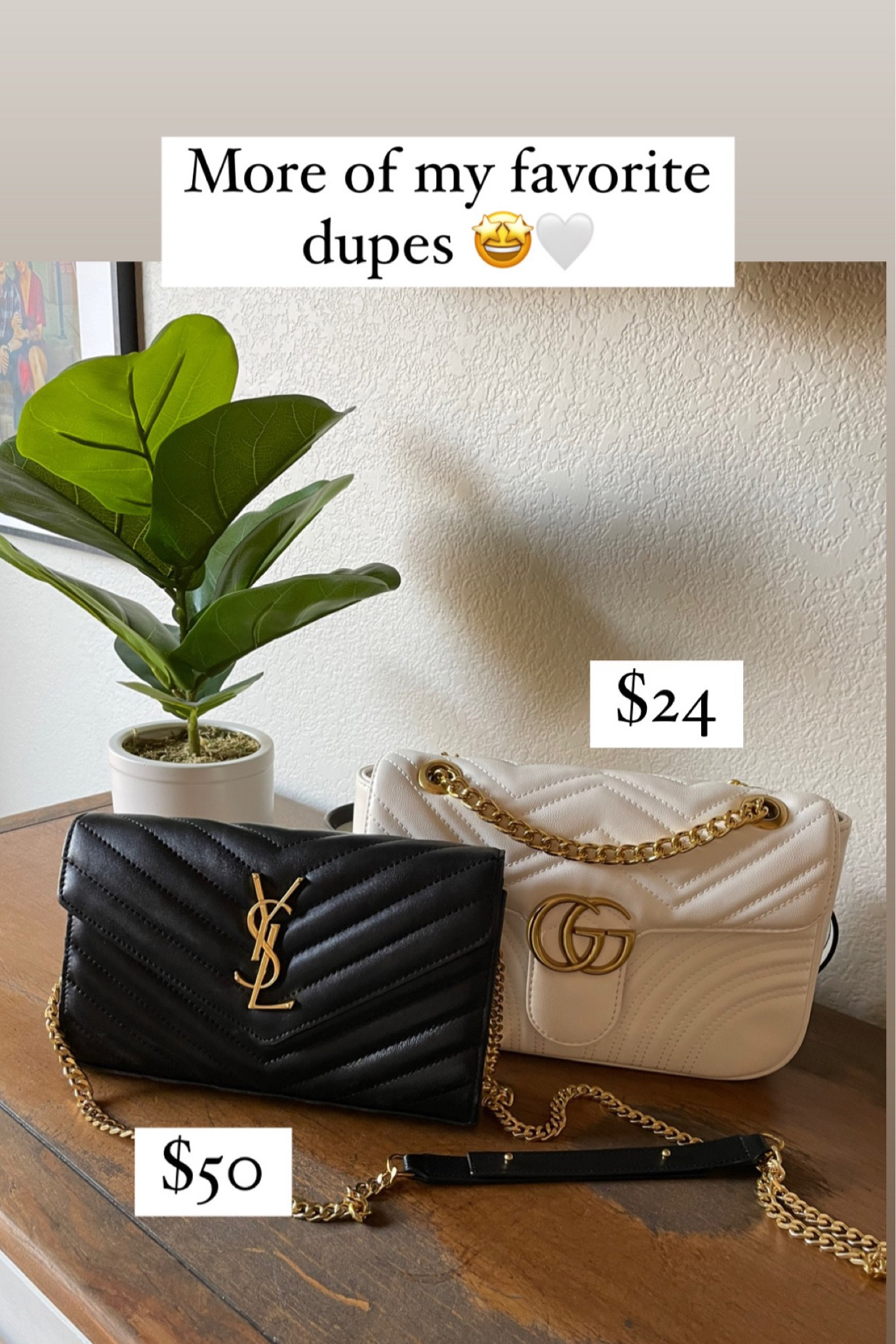 These two purse dupes are SO good 🖤🔥 they look so legit and are wildly affordable! Dh gate purses , dh gate dupes , dh gate finds , ysl dupe , gg dupe 

#LTKitbag #LTKworkwear #LTKstyletip